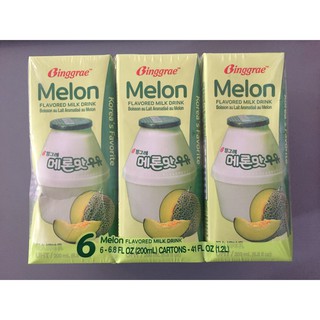 SỮA TƯƠI HƯƠNG DƯA LƯỚI BINGGRAE HÀN QUỐC LỐC 6 HỘP X 200ML