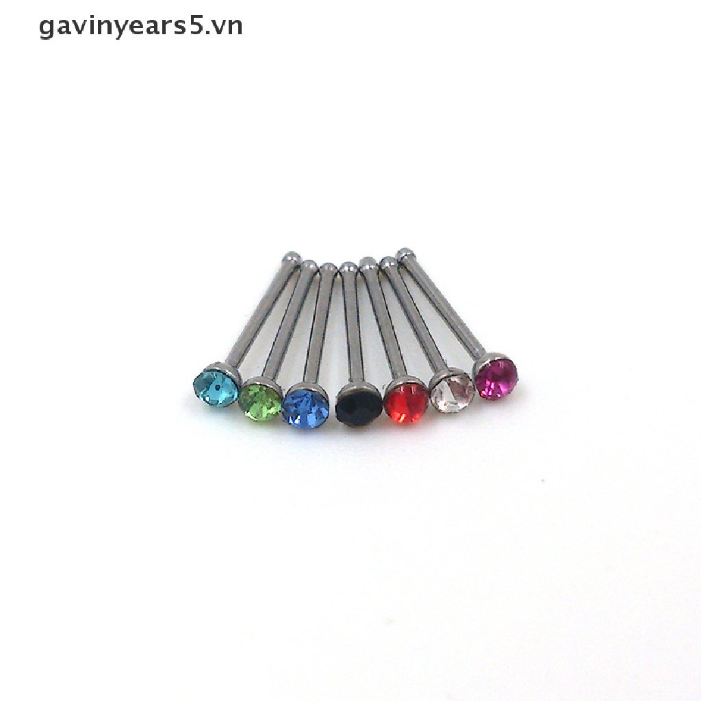 Set 60 Khuyên Mũi Thép Không Gỉ Đính Đá Cá Tính