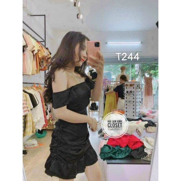 Đầm nữ 2 dây bản lớn đuôi cá ôm body T244