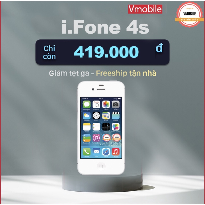 Điện thoại nhỏ gọn 4s HđH 9 hoài niệm một thời tặng kèm dây sạc ốp lưng