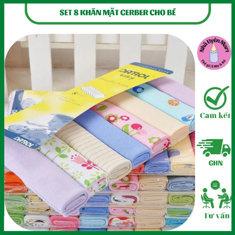 SET 8 KHĂN MẶT GERBER CHO BÉ