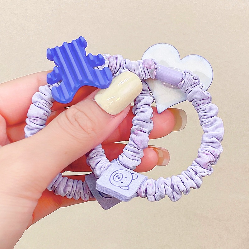 Dây Buộc Tóc Cao Su Co Giãn Loại Lớn Họa Tiết Hoa Xinh Xắn Thời Trang Cho Nữ F901