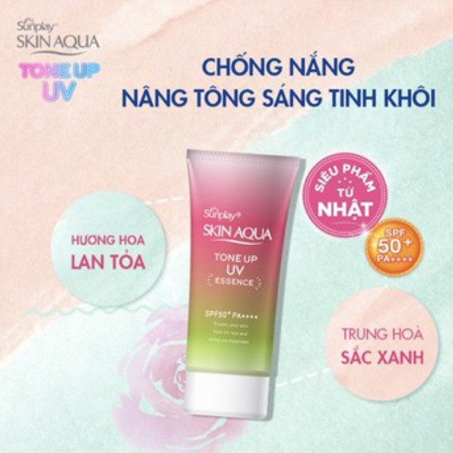 Tinh chất chống nắng hiệu chỉnh sắc da Sunplay Skin Aqua 50g#Hồng