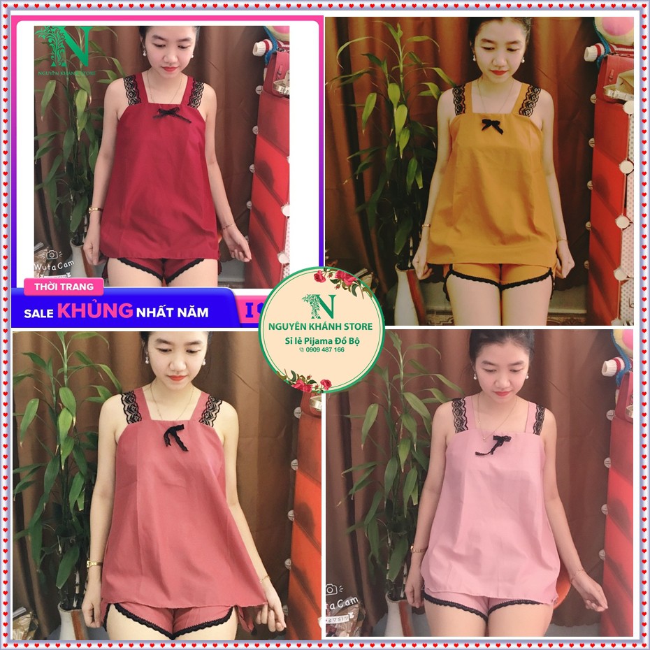 Đồ Bộ Ngắn Kate Lụa Mềm Mại Thoáng Mát, Không Xù Không Phai Màu, Kiểu Dáng Trẻ Trung Đơn Giả