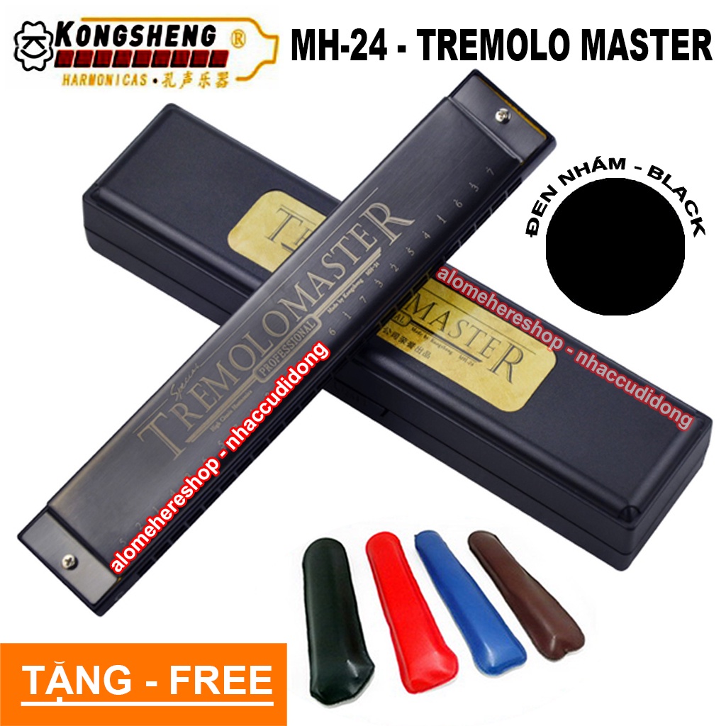 Kèn harmonica Kongsheng Tremolo Master 24 lỗ key C Đen xám