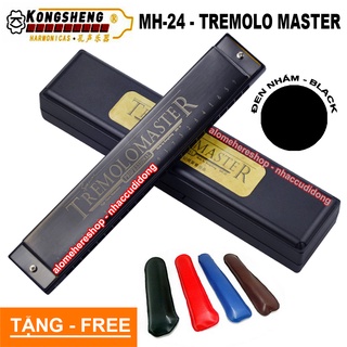 Kèn Harmonica Kongsheng Tremolo Master 24 lỗ key C Đen Nhám