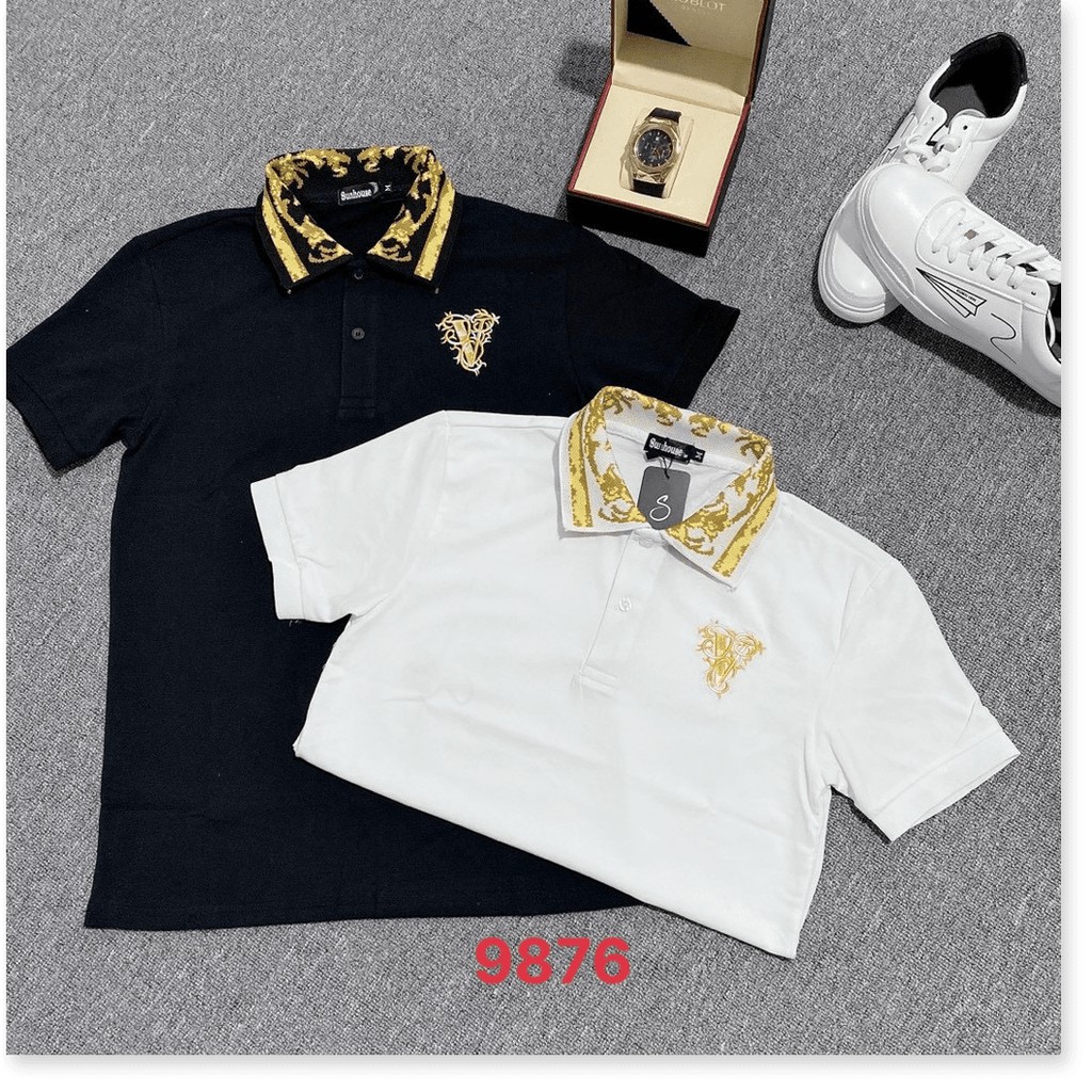 Áo Thun Nam Ngắn Tay Cổ Bẻ Thêu Hình Ấn Tượng (CT) HP