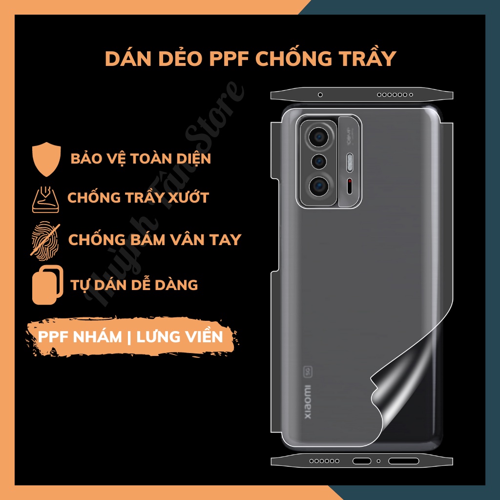 Dán dẻo PPF xiaomi 11t mi 11t pro trong suốt hoặc nhám chống bám vân tay bảo vệ điện thoại mua 1 tặng 1 huỳnh tân store