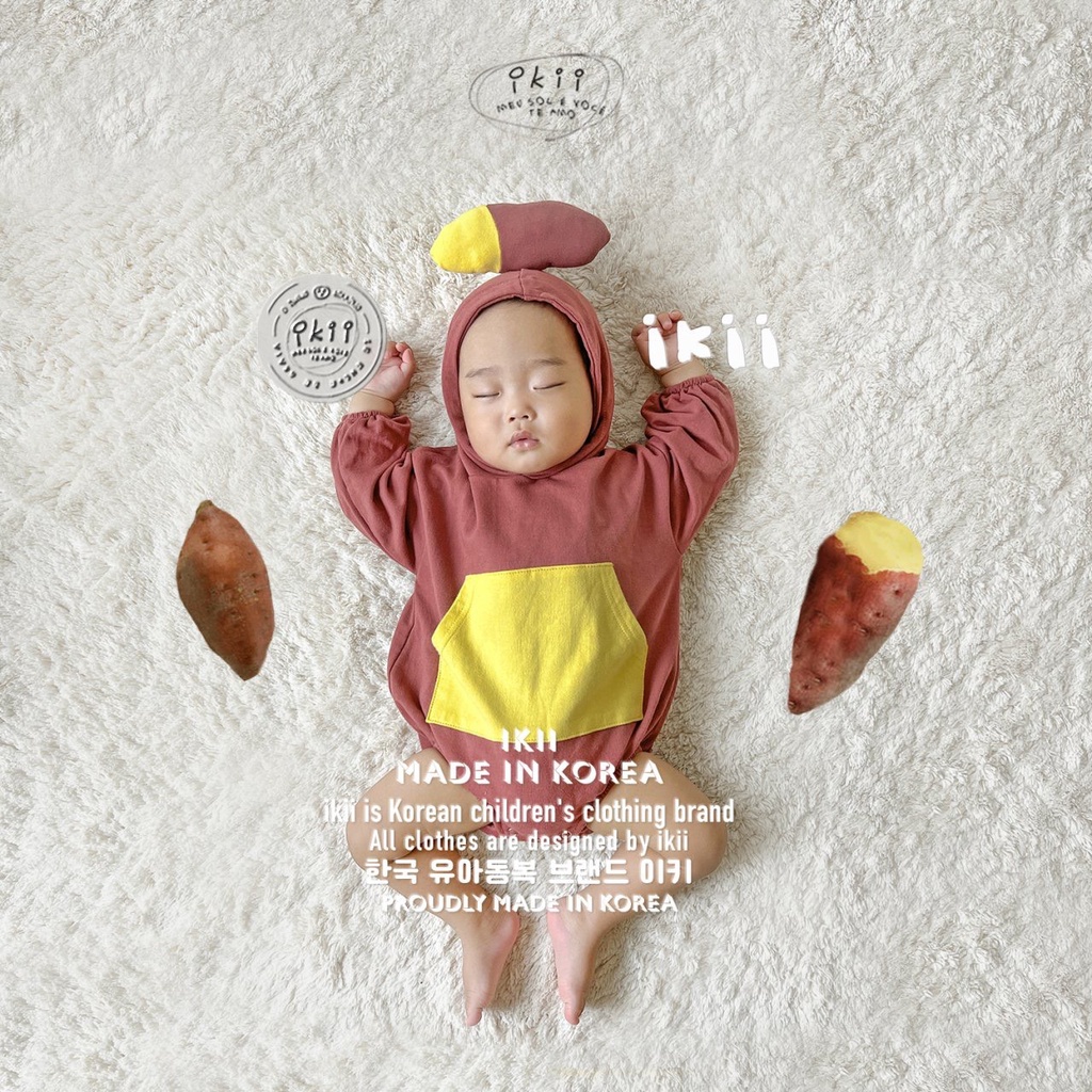 Bộ quần áo cho bé trai bé gái hình củ khoai lang ngộ nghĩnh Hàn Quốc