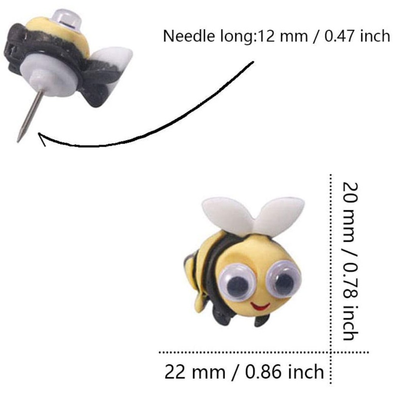 Set 20 Ghim Cài Họa Tiết Động Vật Hoạt Hình Gắn Bảng Ảnh Treo Tường