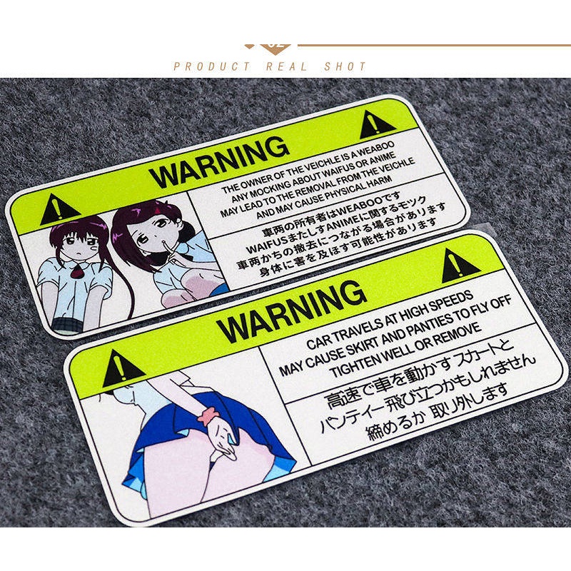 Secondary Warning JDM Car Reflective Car Stickers Modified Electric Car Motorcycle Windshield Scratch Cover Stickers f4Ai