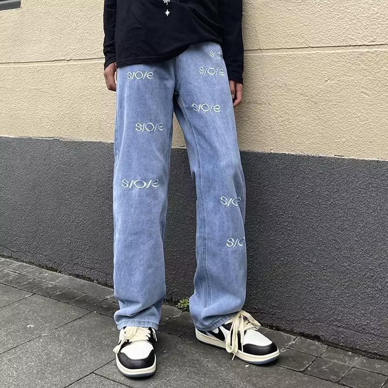 Quần jeans In Chữ Thời Trang Cá Tính Cho Nam Size S-3XL