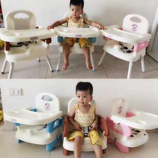 Ghế Ăn Dặm ♥️ FREESHIP ♥️ Giảm 50k khi nhập [GHENTHAGA] - Ghế ăn dặm loại gấp gọn nhựa cao cấp tặng kèm chân sắt