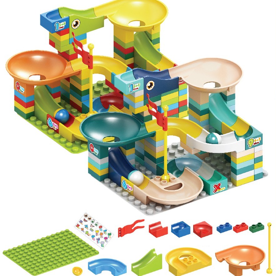 Set 100 Khối Lắp Ráp Đường Ray Đồ Chơi Giáo Dục Cho Bé