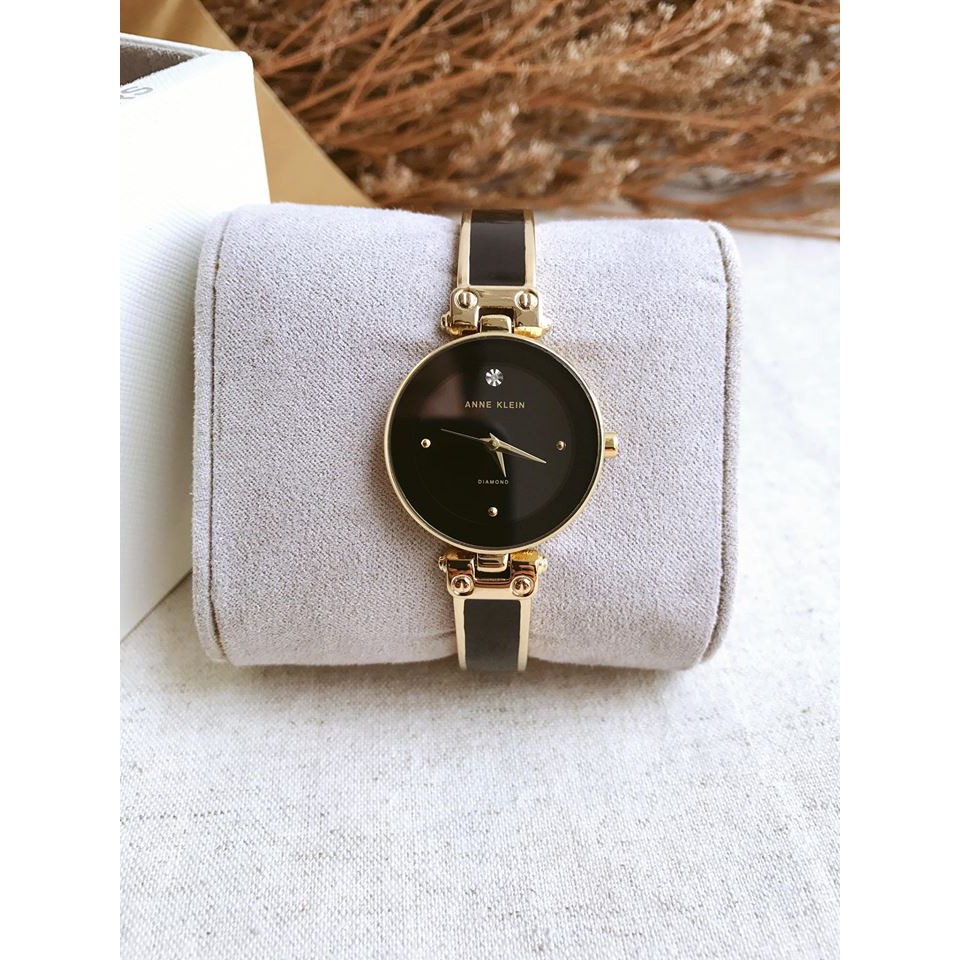 ĐỒNG HỒ NỮ ANNE KLEIN AK1980BKGB  Diamond-accented Dial Black and Gold-tone