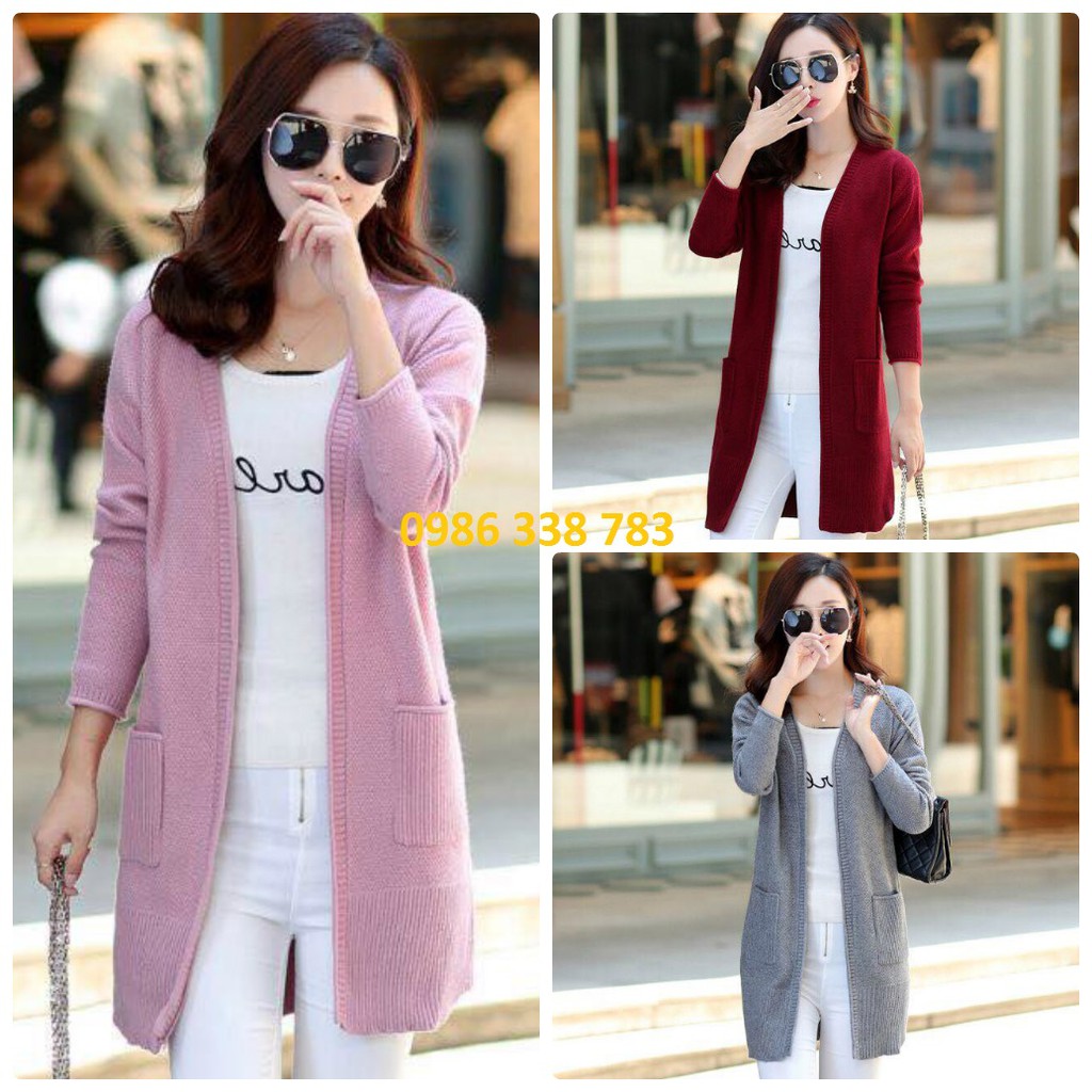 Áo Khoác Len Cardigan Lông Cừu Dáng Dài - Loại 1 | Shopee Việt Nam