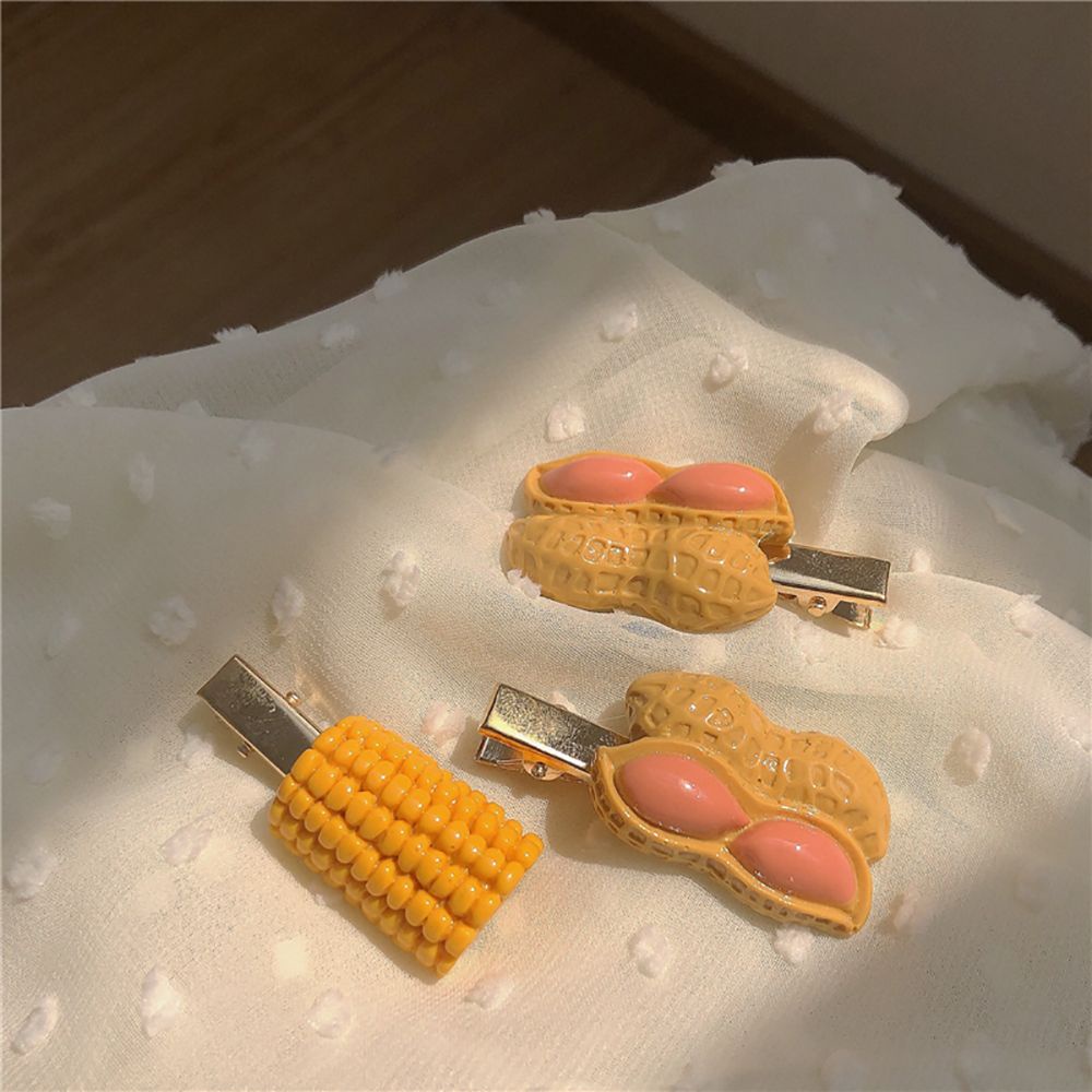 Kẹp tóc hình hạt đậu phộng trái bắp dễ thương đơn giản phong cách hàn quốc cho nữ