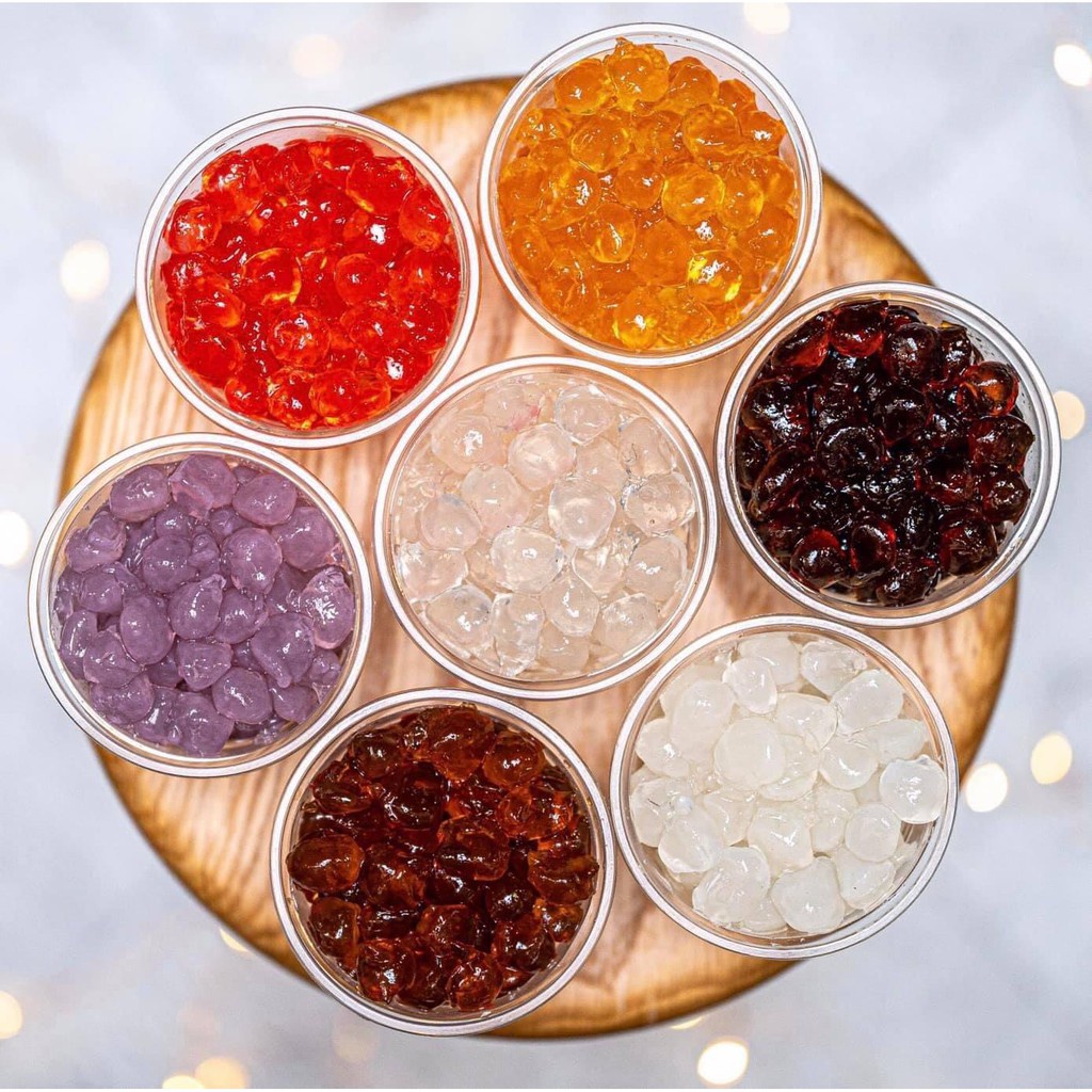 1kg Trân Châu 3Q Trân Châu Giòn Trắng Đen BiBi jelly . Trân Châu Ngọc Trai