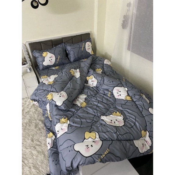 Bộ 5 món chăn phao ga gối poly cotton hàng loại 1 mẫu mới được chọn màu