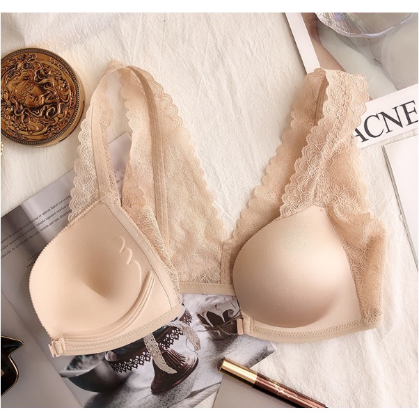 Áo Lót Su Eva Bra Đệm Vừa Cài Trước Pha Ren Mềm Mại Thoáng Mát 2160