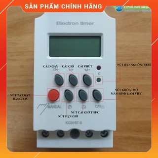 Công Tắc Hẹn Giờ Tự Động Tắt Mở Thiết Bị - KG 316T II Có Khóa Phím (Chưa Đấu Dây)