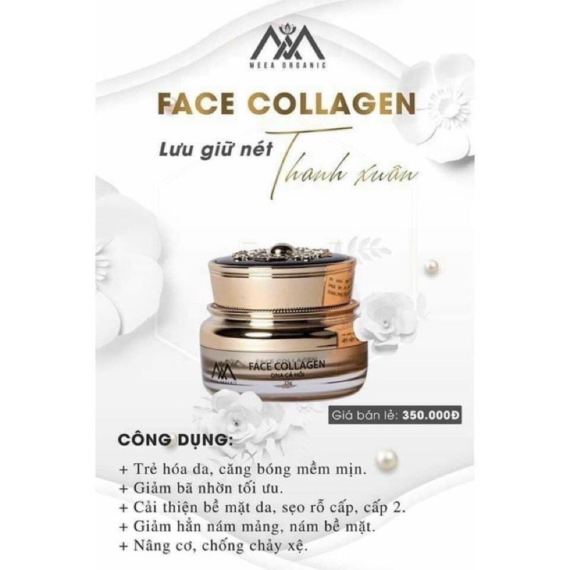 KEM FACE COLLAGEN DNA CÁ HỒI MEEA ORGANIC 100% CHÍNH HÃNG