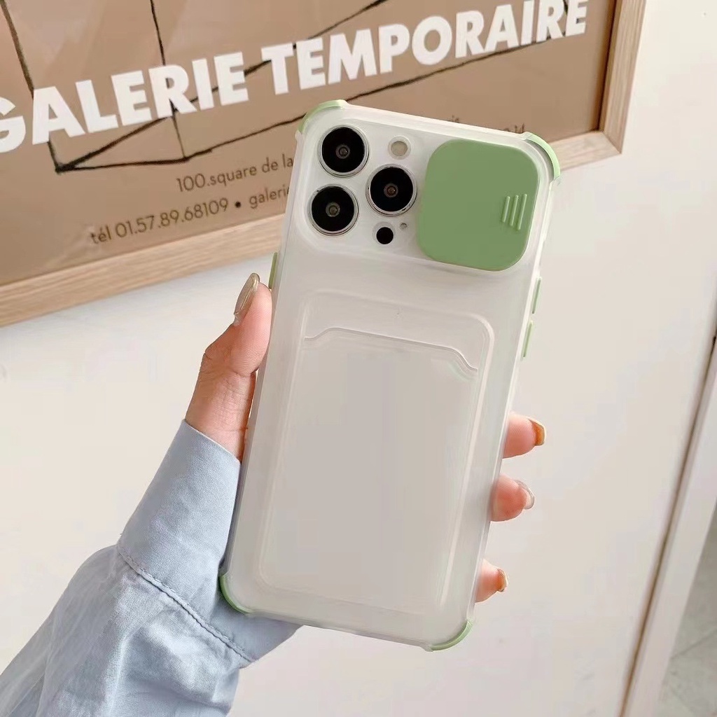 [XẢ HÀNG] Ốp lưng Iphone MÀU TRẮNG đựng thẻ có tấm bảo vệ camera ip7,8,plus/X,XS/XSMAX/11/11/12,pro,max/13.pro.max