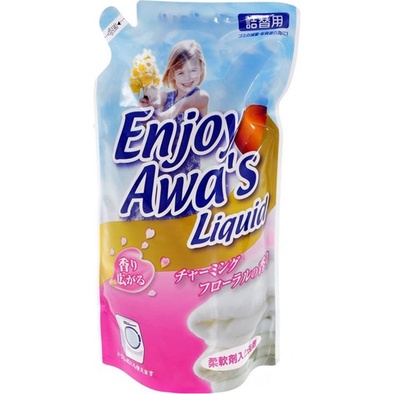 Nước giặt ENJOY AWA'S Rocket Nhật Bản 800g làm sạch mềm vải (hương hoa cỏ)