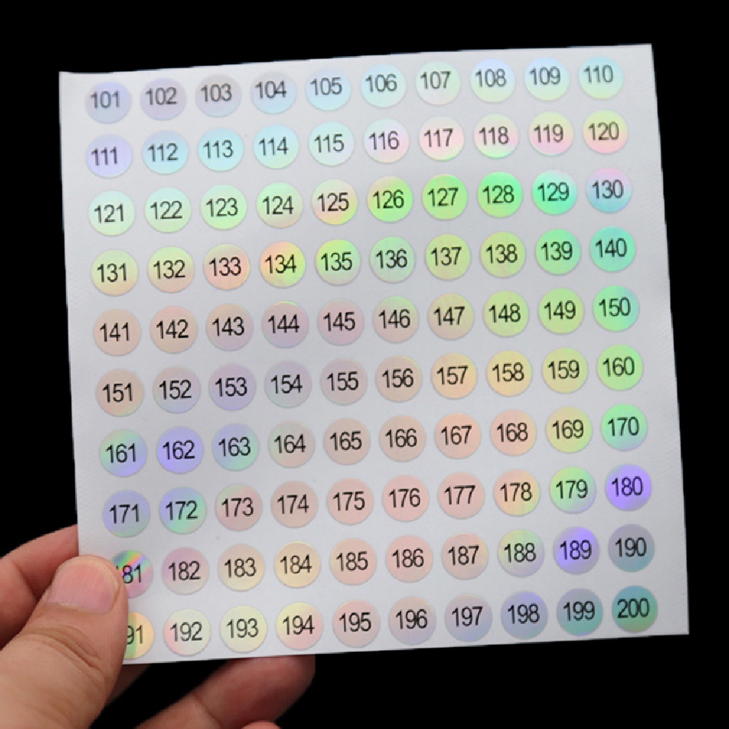 Miếng Dán Số Điện Tử Tự Dính Chống Nước 1-1000 Hình Tròn