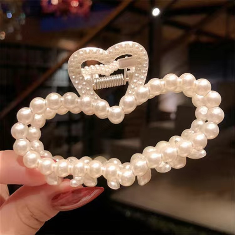 Kẹp Tóc Hình Cá Mập Đính Ngọc Trai Kích Thước Lớn Phong Cách Hàn Quốc 2023