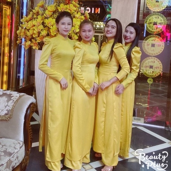 Áo dài lụa tay phồng_Chaang_May sẵn áo dài thiết kế tay bồng đẹp, sang trọng