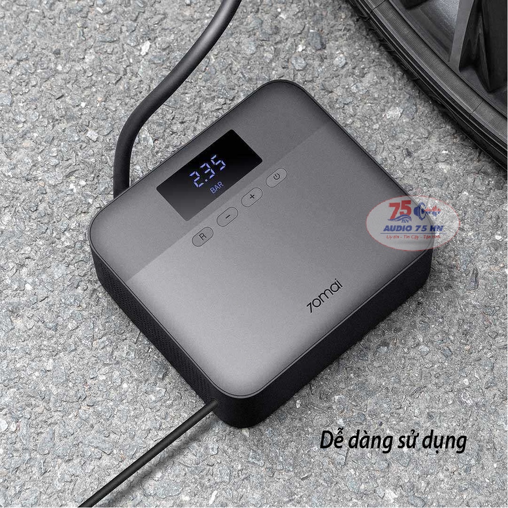Máy Bơm Lốp Xe Ô Tô Xiaomi 70mai Air Compressor Lite - Máy bơm Midrive TP03 mini, thông minh, tiện lợi
