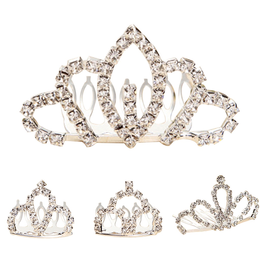 Kẹp tóc hình vương miện đính đá xinh xắn dành cho bé gái