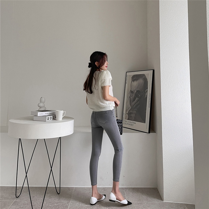 Áo dệt kim SUXI ngắn tay màu sắc đơn giản thời trang mùa hè Hàn Quốc cho nữ