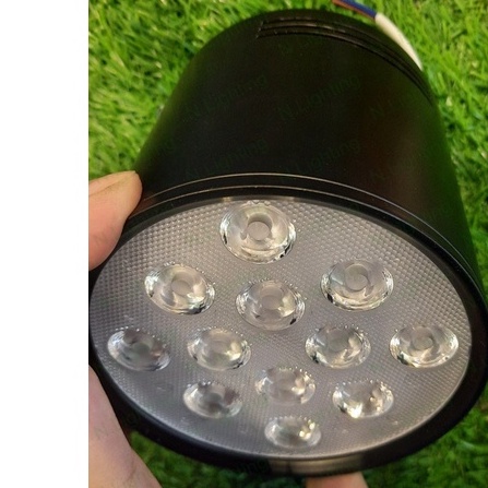 Đèn LED lon nổi ốp trần 12w - đèn lon nổi ống bơ COB, SMD thân màu đen cao