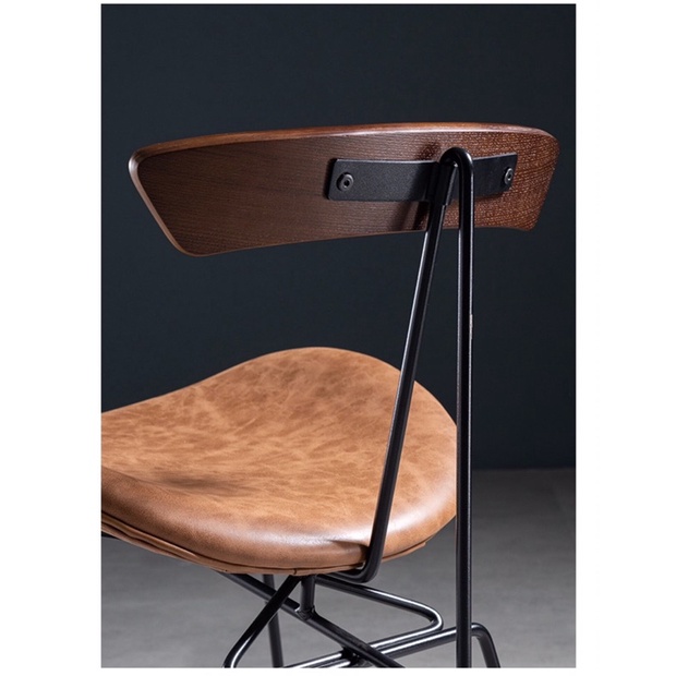 Ghế ăn phòng khách Dinning Chair phong cách retro - Ghế da công nghiệp Bắc Âu