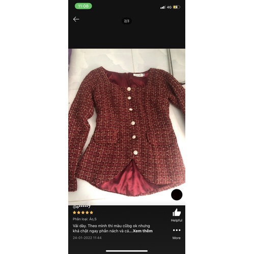 ÁO DẠ TAY DÀI SZ L