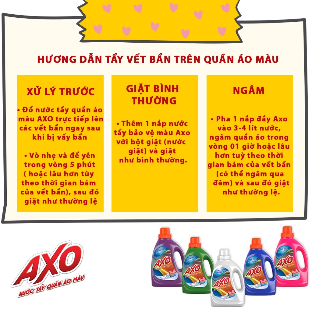 COMBO 1 can Nước Giặt Tẩy Vải Màu AXO can 5L + 1 can Nước Xả Vải VEL can 5L