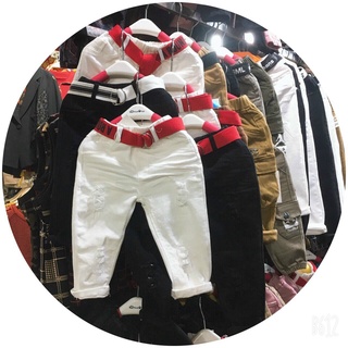 Quần dài kaki bé trai co giãn 6-30kg đen trắng