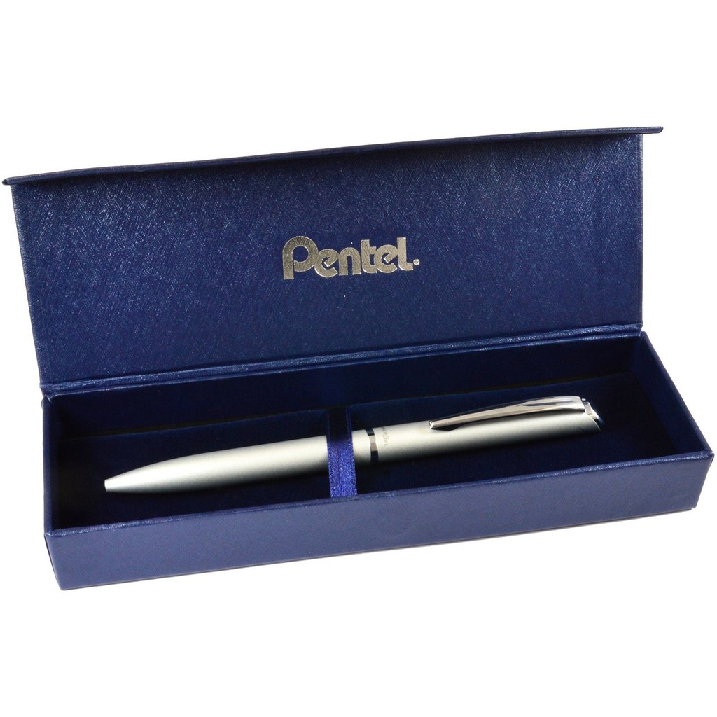 [Tặng 1 ruột] Bút ký Pentel Nhật Bản BL2007Z–C mực gel xanh 0.7mmm vỏ Bạc kèm hộp nhung sang trọng