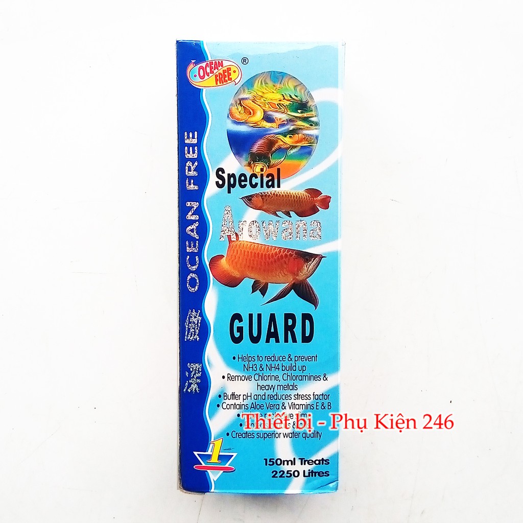 Chai số 1 : (  khử Chlorine và các kim loại nặng có trong nước giảm stress) thuốc chữa bệnh cho cá rồng