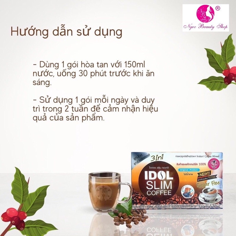 [CHÍNH HÃNG] 10 gói cà phê idol slim coffee giảm cân nhanh cấp tốc an toàn