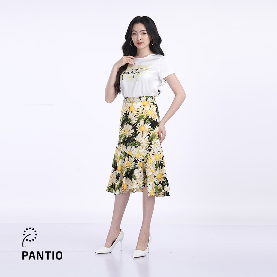 Chân váy dài chất liệu lụa họa tiết hoa nổi bật dáng xòe FJD1740 - PANTIO