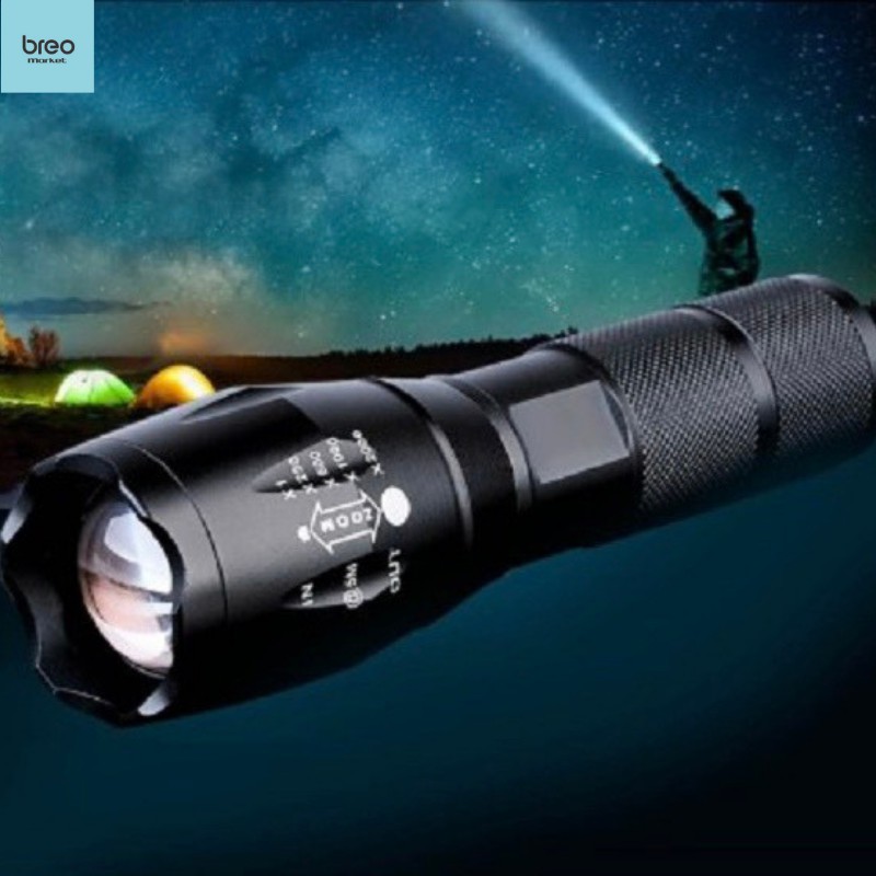 [Tặng Pin + Sạc + Hộp] Đèn Pin Siêu Sáng T6 UltraFire Led Cree XML breo market Hợp Kim Chống Nước Zoon xa Full box | BigBuy360 - bigbuy360.vn