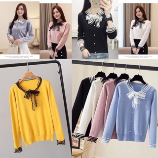 Bán sỉ áo len cổ ren nơ quảng chau