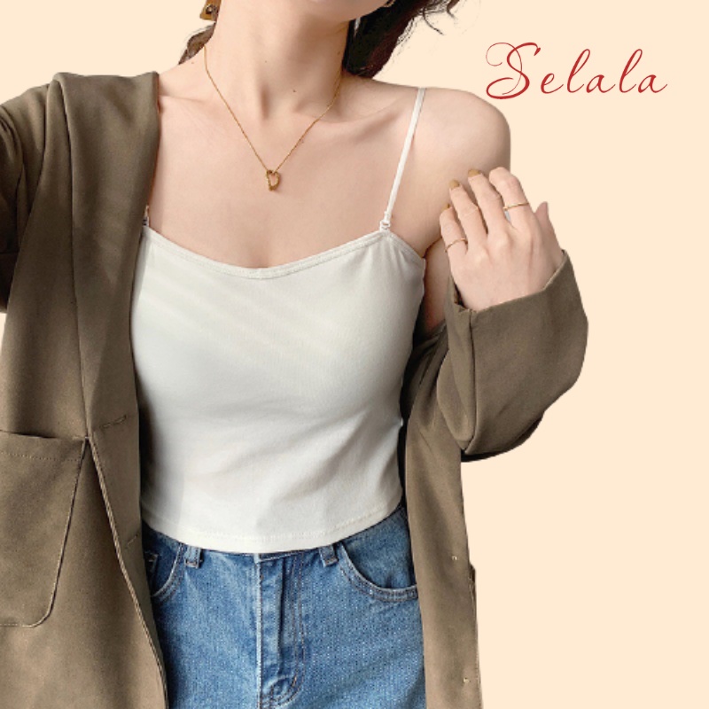 Áo 2 Dây Selala Cotton Có Đệm Nâng Ngực Tôn Dáng Nhẹ Nhàng Sexy 2D16