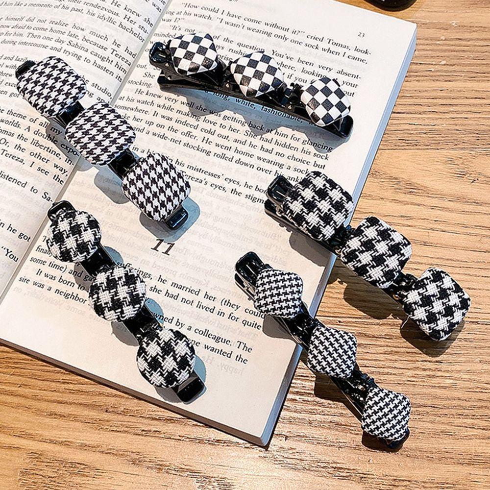 Kẹp Tóc Vải Họa Tiết Sọc Caro Kiểu Công Chúa Thời Trang Cho Nữ