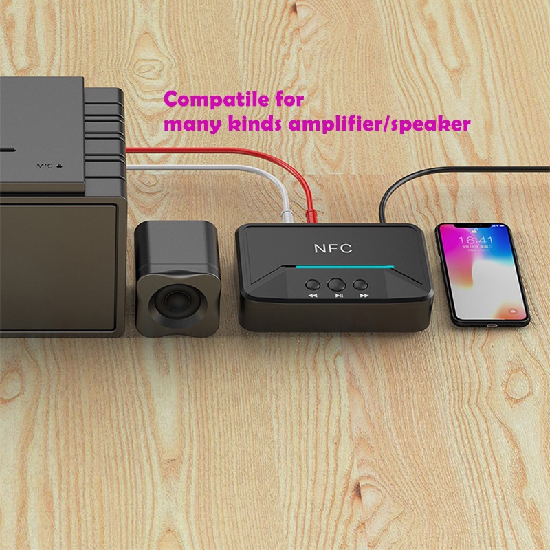 Thiết Bị Nhận Tín Hiệu Âm Thanh Bluetooth 5.0 Không Dây 3.5mm AUX RCA Jack A2DP Hifi Bt200Nfc Bluetooth 5.0