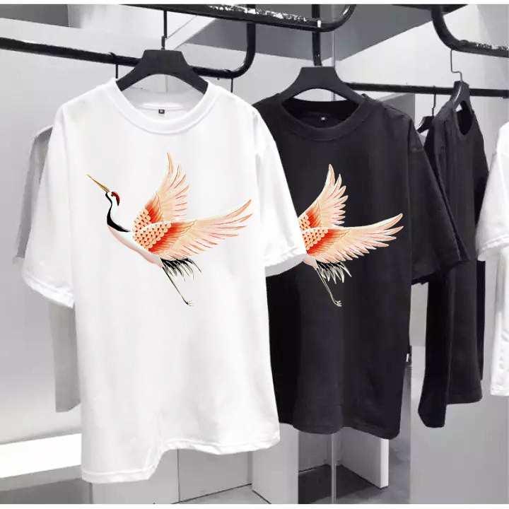 Áo thun unisex oversize tay lỡ DHL thun nam nữ form rộng oversize phong cách ulzzang tee basic
