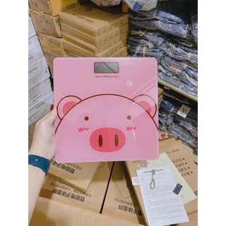 CÂN ĐIỆN TỬ HÌNH HEO HỒNG (tặng pin + thước đo)